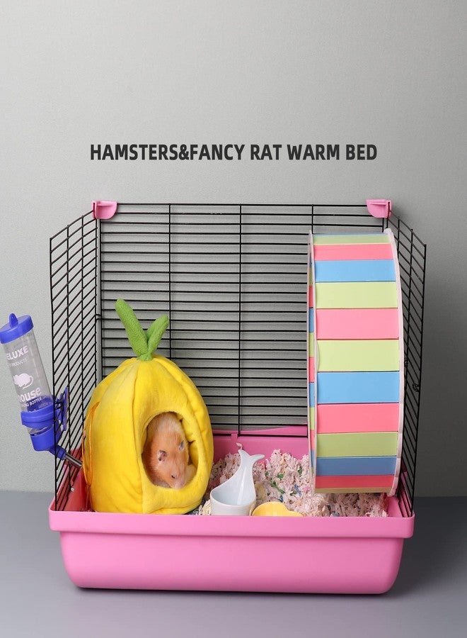 HardcorePet Small Animal Beds, Hamster Bed Cage Accessories Supplies, Rat Hideout Semi-Enclosed Winter Christmas Large Pumpkin Nest for Dwarf Hamsters Gerbils Chipmunks Syrian Hamster and Sugar Glider (Yellow) - Image 2